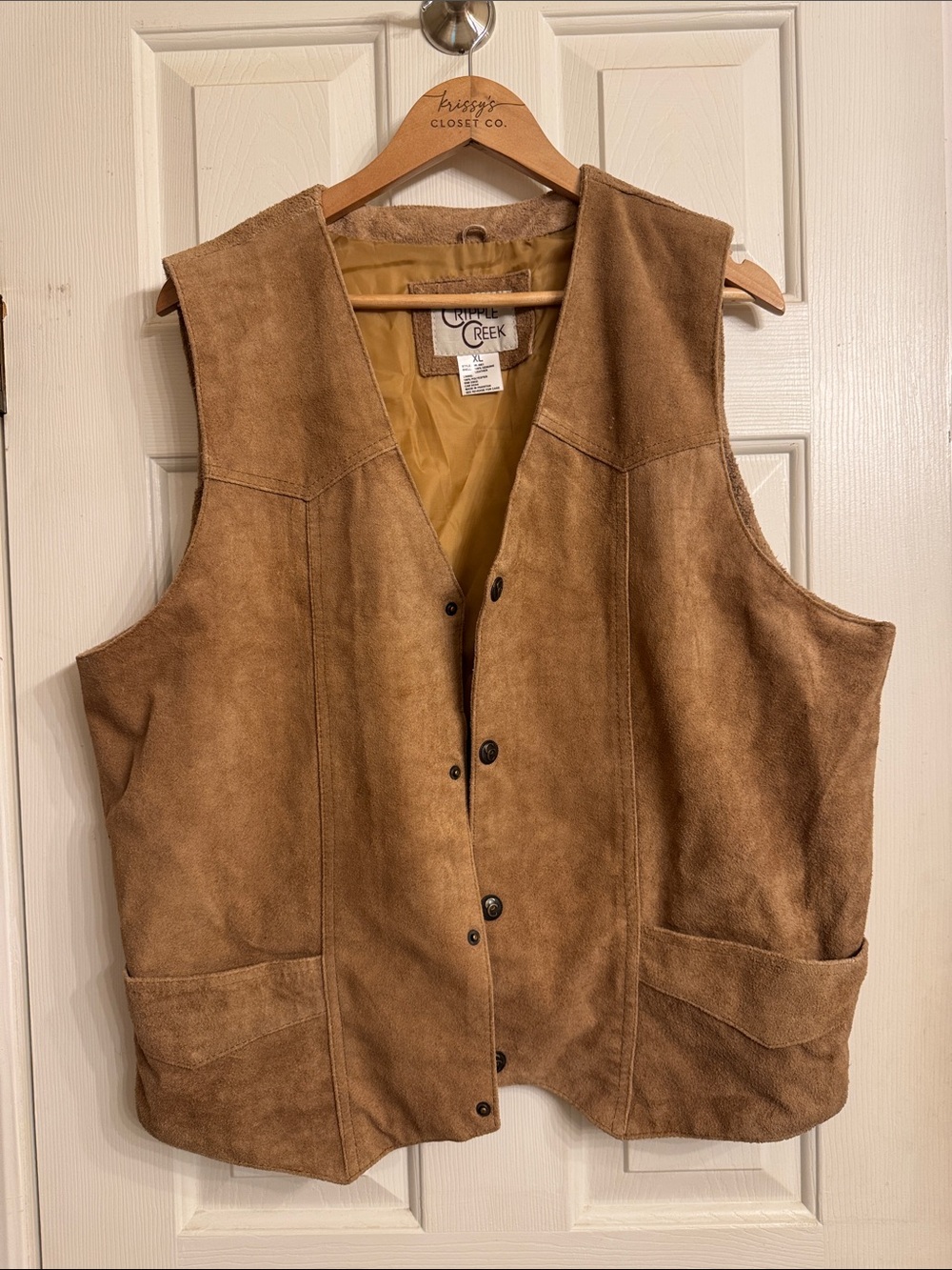 Cripple Creek Men's Brown Suede Vest - Classic Western Style